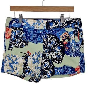 J. Crew Bright Multi Color Floral Cotton Stretch Shorts Sz 6 Chino Casual‎